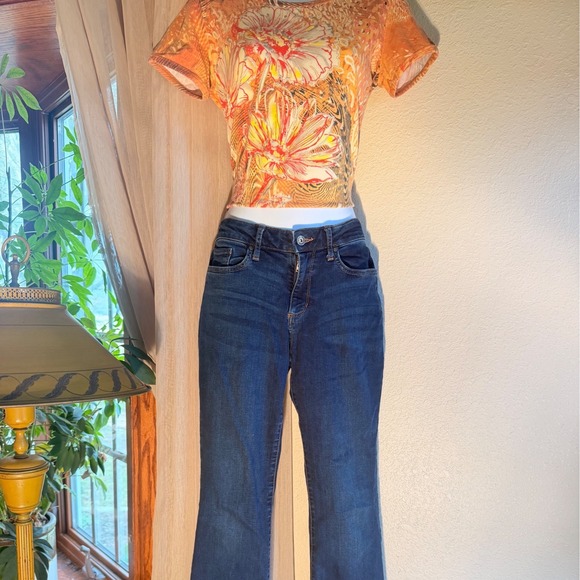 Chico's Tops - Chico's Women Orange Floral Animal Print Short Sleeve Scoop Neck Tee